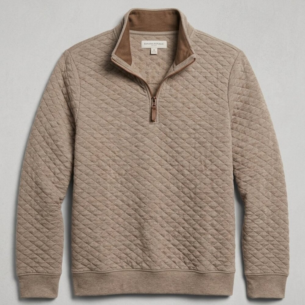 Banana Republic Quilted Quarter-Zip Pullover